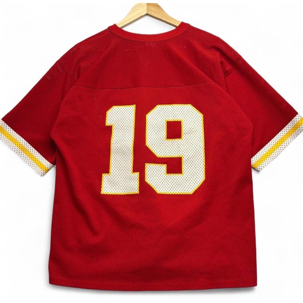Vintage KC Chiefs Logo 7 Football Jersey Red Mesh Mens Medium Made in USA - Picture 2 of 8